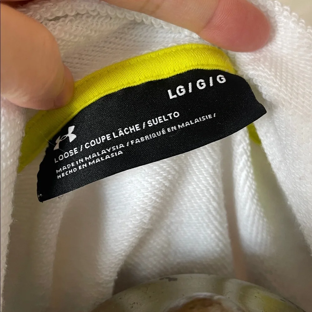 LG White Hoodie with Black Drawstrings - Picture 10 of 12